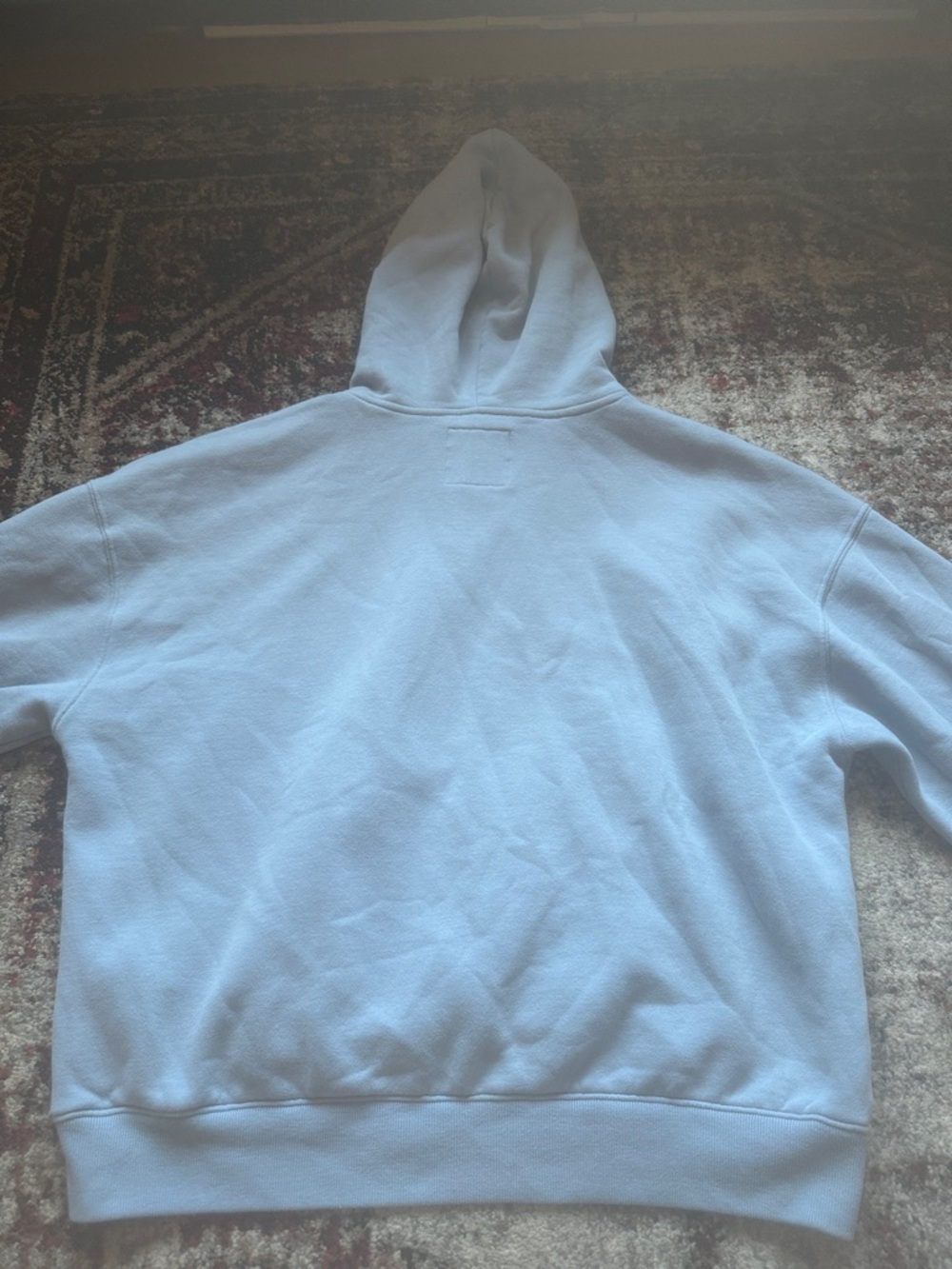 Men's Size M Boxy Fit Hollister Light Blue Cozy Hoodie - Picture 5 of 5